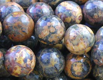 leopard skin semi-precious stone round bead  