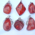 faxu-amber-pendants, Faux amber plugs