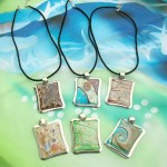 Wholesale murano glass pendant jewelry rectangular