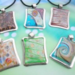 Wholesale murano glass pendant jewelry rectangular