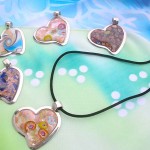 heart love jewelry fashion accessories, murano glass pendant necklace