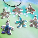 seashell design Venetian art glass jewelry pendant necklace