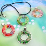 wholesale murano glass jewelry circle pendant necklaces