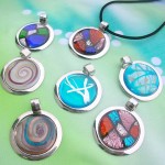 handmade murano glass round pendant necklace choker jewellery wholesale