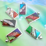 Rectangular design handcrafted murano glass necklace wholesale
