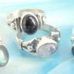 925. stamped silver ring with variety gemstone