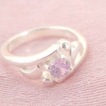 925. stamped silver ring with clear crystal design