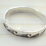 Unique 925 sterling silver ring with ocean wavy design