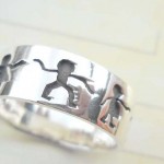 African theme design,vintage 925. stamped silver ring