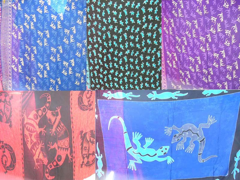 Bali clothing direct wholesaler online wholesale animal's lover sarong gecko kraftans, beach skirt and shopping skirt sarong  