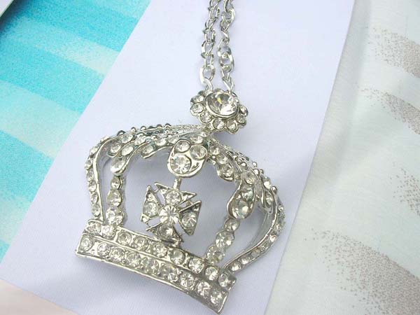 Necklace bling hip hop rapper, crown cz necklace, wholesale fashion jewelry