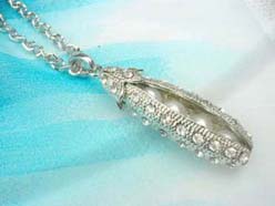 Trendy silver plated cz corn necklace 