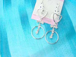 Religion fashion cross and heart fish hook earring