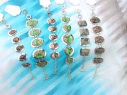 Flashing color glass bead toggle fashion bracelet