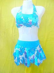 Fashion 2 piece bikini set with mini skirt swim suit