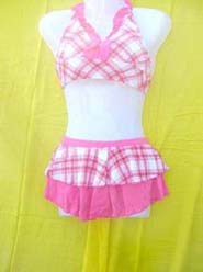 Fashion 2 piece bikini set with mini skirt swim suit
