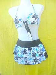 Fashion 2 piece bikini set with mini skirt swim suit