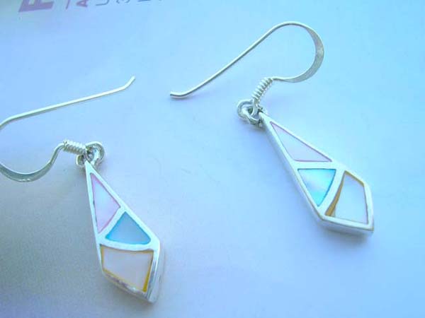 Genius 925 sterling silver arrow multi seashell earring