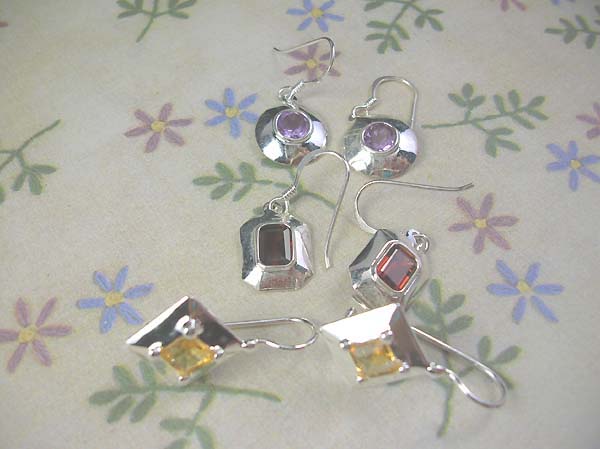 Genius 925 sterling silver assorted cz earring