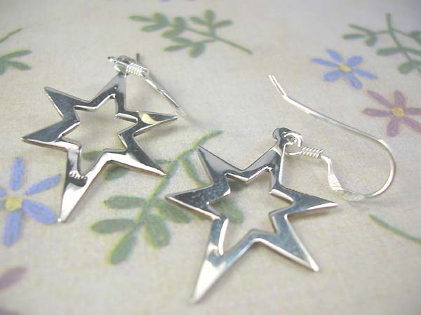 made in Thailand, sparkle star ,925 sterling silver earring