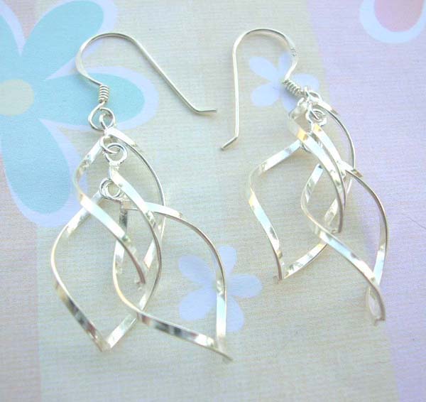 Made in Thailand, triple twisted ,925 sterling silver earring