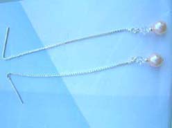 chain pearl,925 sterling silver threader earring