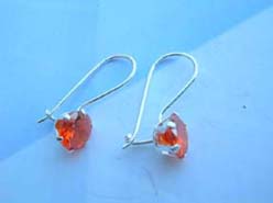 Genius 925 sterling silver circular red cz clip earring