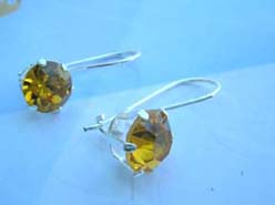 Genius 925 sterling silver circular citrine cz clip earring