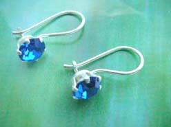 Genius 925 sterling silver circular topaz cz clip earring