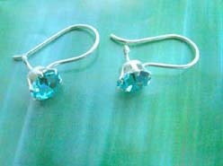 Topaz round cz, Stamped 925 sterling silver earring
