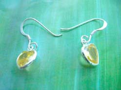 Green yellow cz, Stamped 925 sterling silver earring