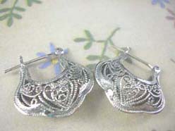 filigree purse,925 sterling silver earring