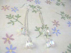 Cubic clear cz, Thailand 925 sterling silver earring