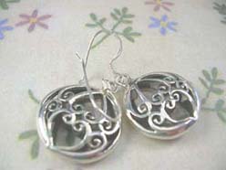 Heart filigree,Thailand 925 sterling silver earring