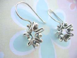 9.25 genius sterling silver silver ball flower earring