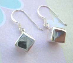 3D diamond,925 sterling silver earring