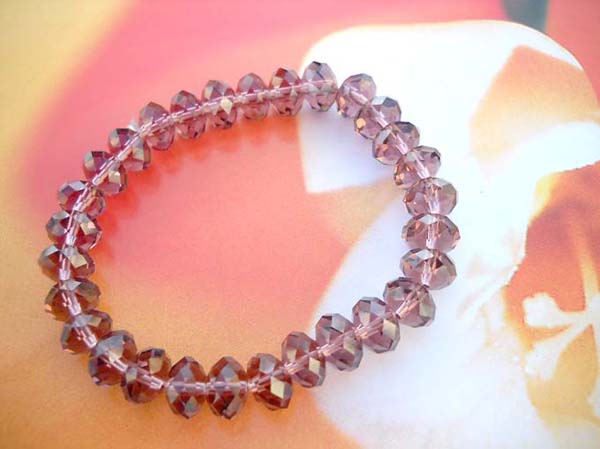 Acrylic rhinestone purple beaded stretchy bracelet, bulk wholesale