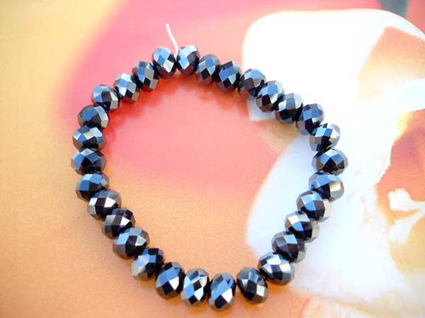Acrylic rhinestone black beaded stretchy bracelet, bulk wholesalers