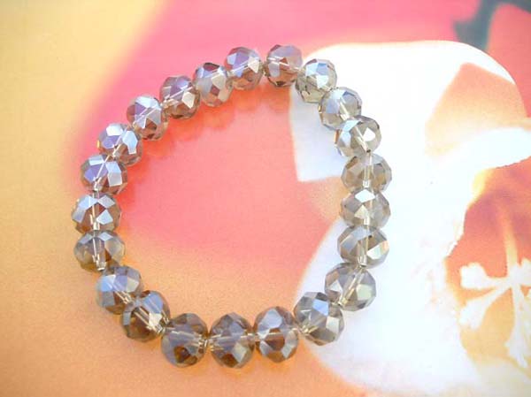 Acrylic rhinestone light brown beaded stretchy bracelet, bulk wholesale supplier