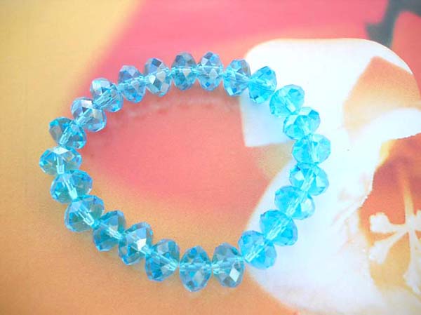 Acrylic rhinestone turquoise blue beaded stretchy bracelet, jewelry accessories wholesale