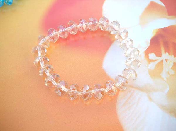 Acrylic rhinestone clear beaded stretchy bracelet, wholesale gift shop