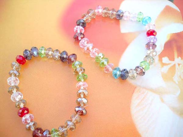 Acrylic rhinestone multiple colors beaded stretchy bracelet, wholesale jewelry supplier