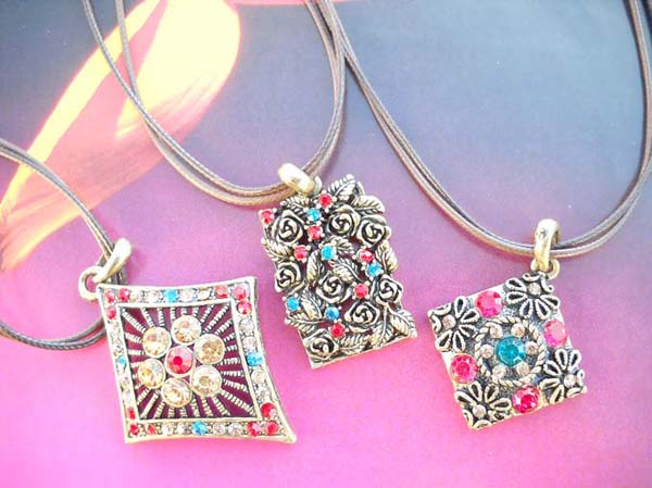 Handcraft fashion bronze color cz necklace, wholesale western jewelry