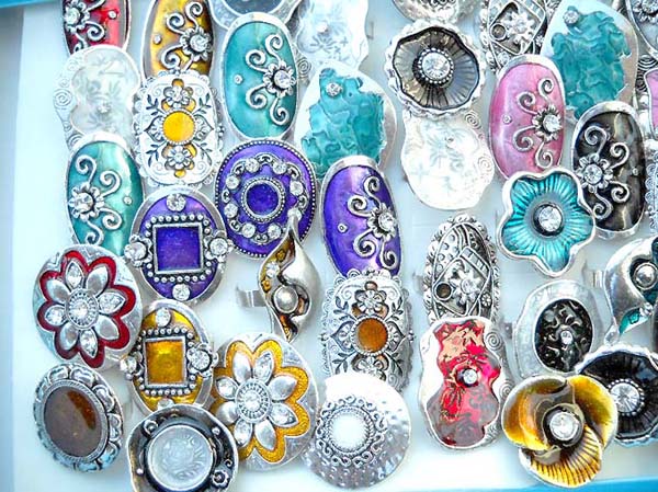 Enamel fashion bead forming in different flower design ring