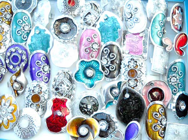 Enamel fashion bead forming in different flower design ring