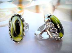 Imatition green seashell olive shpae 