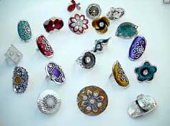 Enamel fashion bead forming in different flower design ring