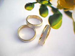 Two tone color plated plain fashion ring