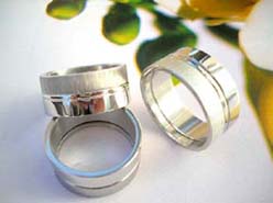 Stainless steel fashion sand face thick ring
