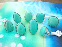 Precious turquoise gemstone rings
